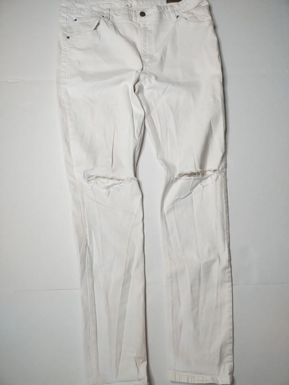 forever 21 white ripped jeans 34w